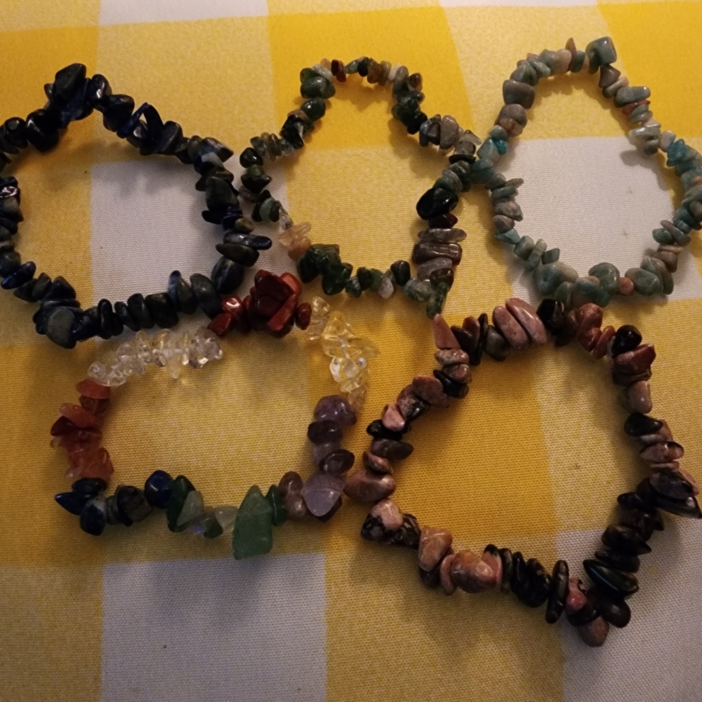 Crystal Healing Bracelets Natural Crystals 5 Stretchy Bracelets